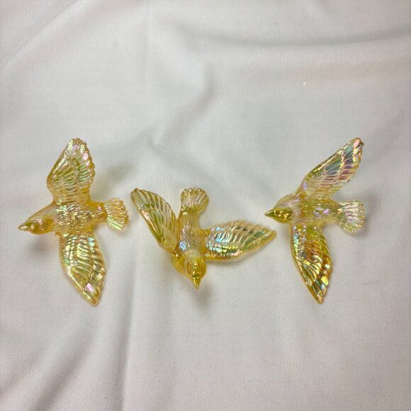 Iridescent Acrylic Birds Doves Sun Light Catcher Ornaments Set of 8 - Picture 4 of 7